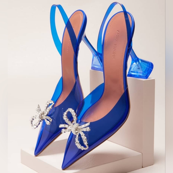 Amina Muaddi Shoes Amina Muaddi Rosie Glass Sling Heel Electric